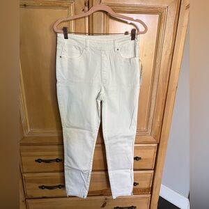 Tribal White Slim Straight Pants | Size 4 | Stretch Denim Style | Mid Rise | NWT